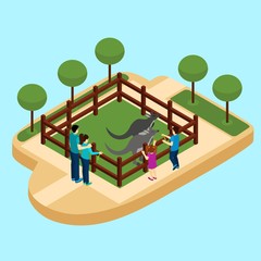 Zoo Isometric Illustration 