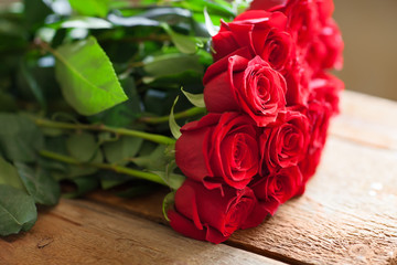 Red roses bouquet. Flowers