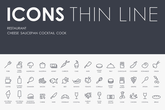restaurant Thin Line Icons