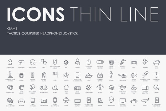gaming Thin Line Icons