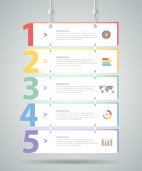 Design Infographic template 5 steps. for bussiness concept