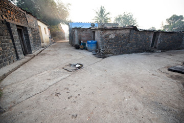Empty roads in rural village