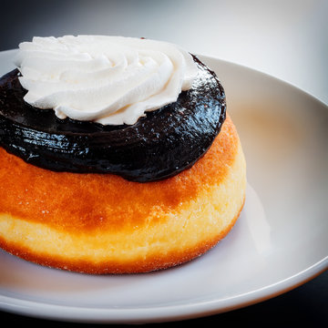 Bavarian Donut With Plum Jam And Cream