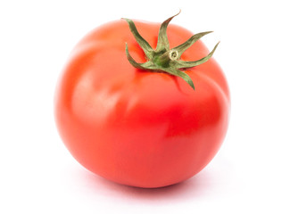 Red tomato isolated on the white background with clipping path