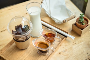 Iced coffee espresso homemade and ice coffee frozen