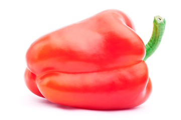 Red pepper on the white background with clipping path