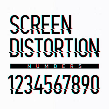 Screen distortion alphabet numbers