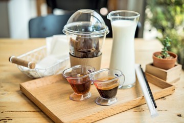 Iced coffee espresso homemade and ice coffee frozen