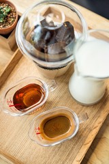 Iced coffee espresso homemade and ice coffee frozen