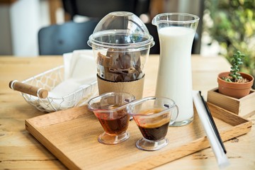 Iced coffee espresso homemade and ice coffee frozen