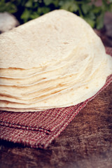 Stack of Homemade Mexican Tortillas