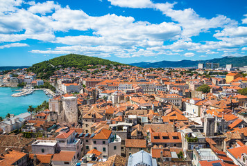 Fototapeta na wymiar Split panoramic view, Dalmatia, Croatia.