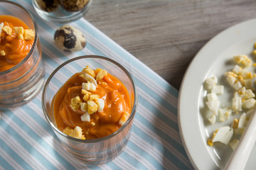 gazpacho, cream of tomato and vegetables