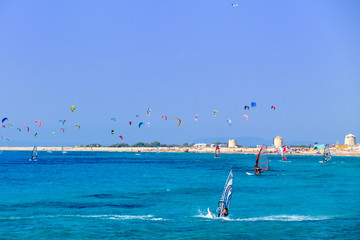 Kitesurfing windsurfing in Greece