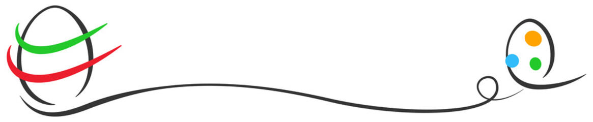 Ostereier gruen rot blau orange Schwung Design Streifen Punkte