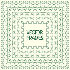 Elegant frame templates. Borders design. Square frames set. Vintage decorative elements. Vector illustration. Page decoration.
