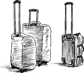 suitcases sketch