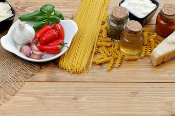 Zutaten für italienisches Essen