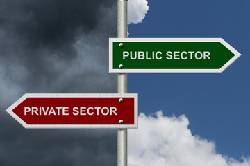 Obraz premium Public Sector versus Private Sector