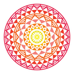 Tribal Aztec geometric pattern or print in circle - ombre 