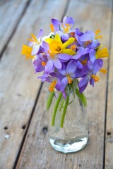 Grußkarte - Frühlingsblumen - Blumenstrauß