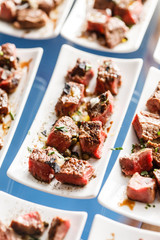 meat on the catering table