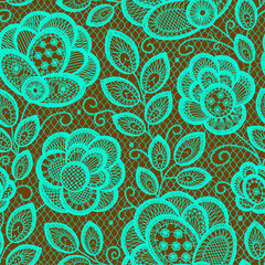 Lace Emerald Seamless Pattern.