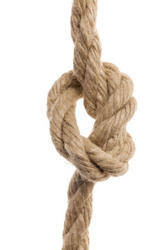 Rope with the knot isolated on white