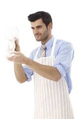 Sommelier with wine glass