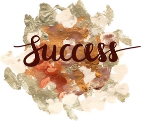 'Success' written in modern calligraphy script over abstract gol © laplateresca