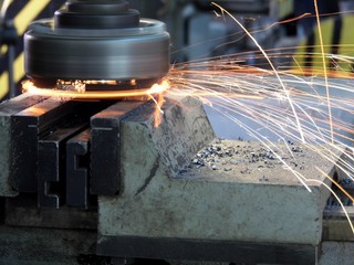 sparks from the milling machine