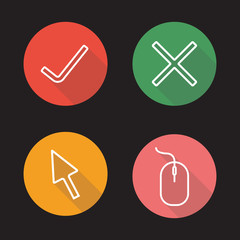 Fototapeta premium Website flat linear icons set