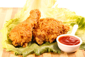 Hot and crispy fried chicken