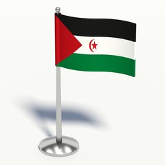 Western Sahara small Flag. 3d illustration on a white background.