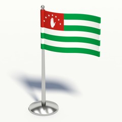 Abkhazia small Flag. 3d illustration on a white background.