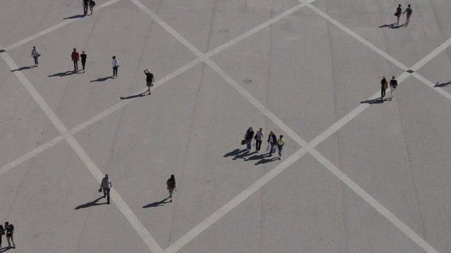 Aerial view of people walking in a square, part 2 background