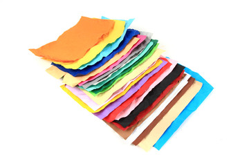 crumpled color papers
