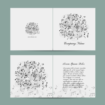 Greeting card design, music template