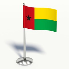 bissau small Flag. 3d illustration on a white background.