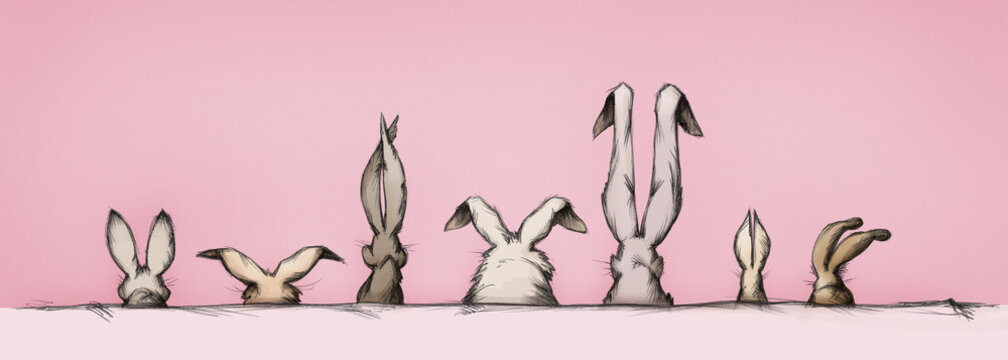 Hasenohren in unterschiedlicher Form und Gr&ouml;&szlig;e 