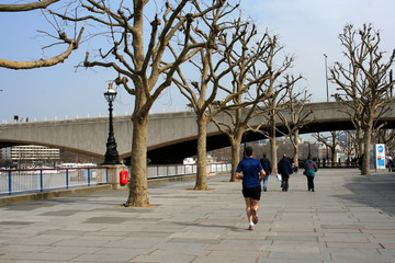 London riverside. The River Thames and East London, England.