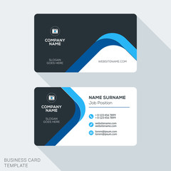 Creative and Clean Corporate Business Card Template. Flat Design Vector Illustration. Stationery Design