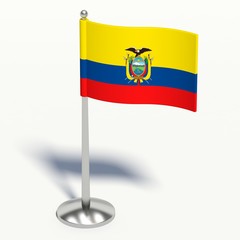 Fototapeta premium ecuador small Flag. 3d illustration on a white background.