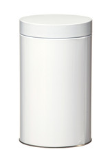 Cylindrical Shaped Metal Gift Container on White Background