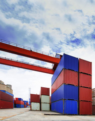 Fototapeta premium Containers in a port