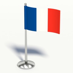 France small Flag. 3d illustration on a white background.