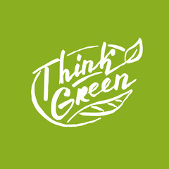 Think green. Lettering for your design