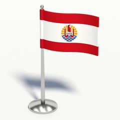 french polynesia small Flag. 3d illustration on a white background.