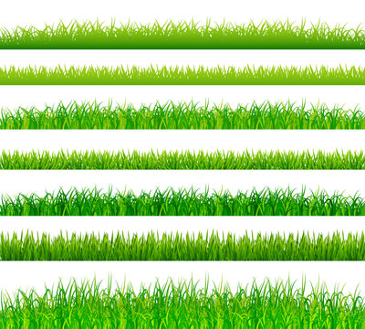 Green grass borders set