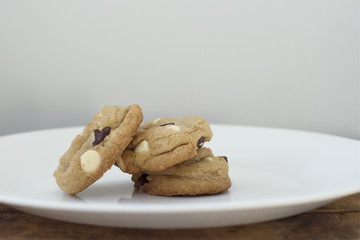 Chocolate chip cookies on a plate